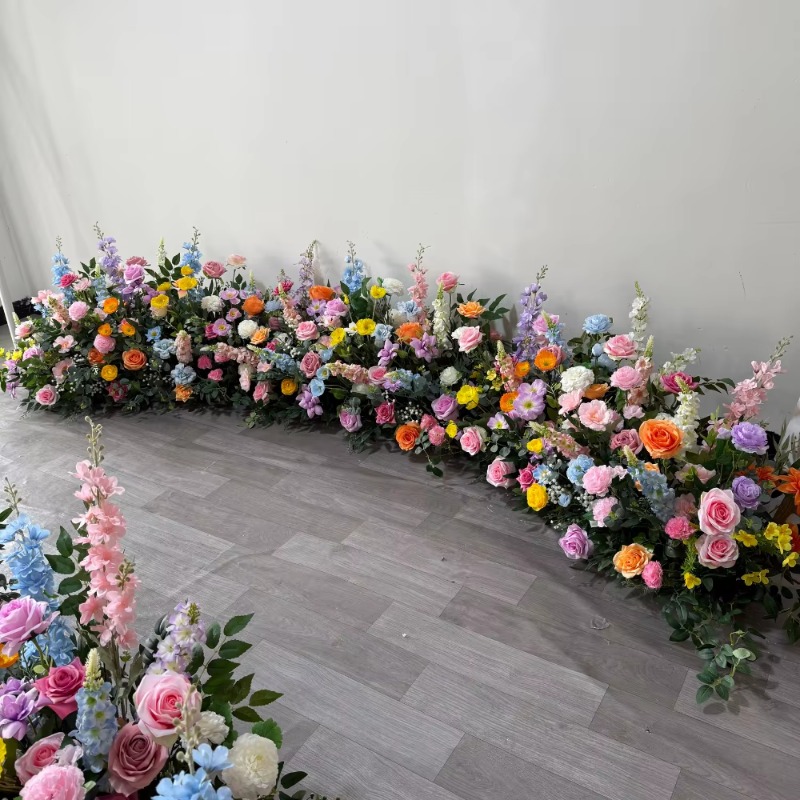 Dessert Table Backdrop - แถบดอกไม้สีขาวและเขียว เหมาะสำหรับตกแต่งทางเดินดอกไม้ในงานแต่งงาน โต๊ะขนมหวาน และฉากหลังสำหรับเจ้าสาว